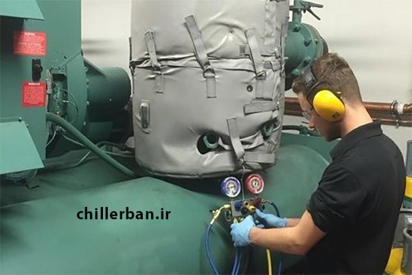شارژ گاز چیلر از خط مایع